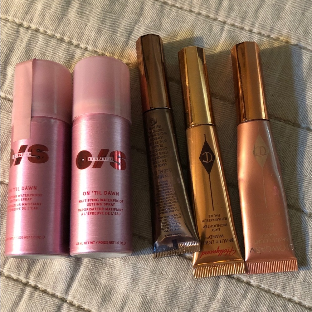 Charlotte Tilbury Pink On 'Til Dawn Setting Spray & Rose Gold Liquid Glow Trio